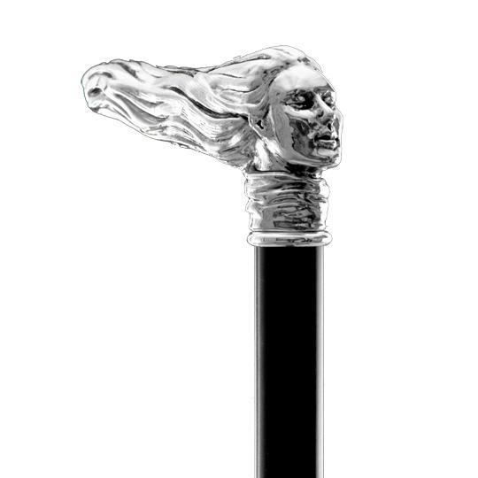 walking stick woman\'s hat silver plated