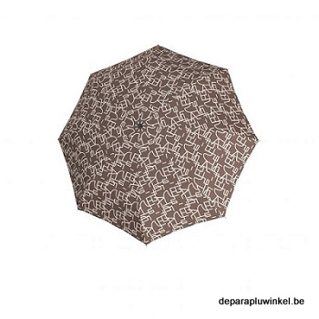 folding umbrella 29cm autom beige, open