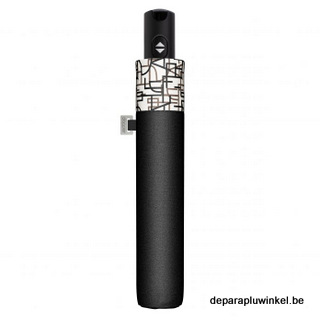 folding umbrella 29cm autom black and white, closed