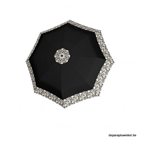 folding umbrella 29cm autom black and white, open