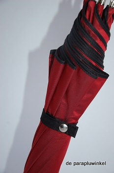 umbrella oxford red , green border, detail