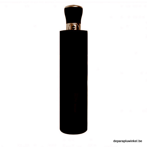 foldable luxus umbrella, dark brown, closed