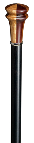 knob walking stick wood tricolor