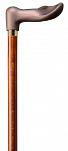 walking stick wood, anatomic shaped handle left hand