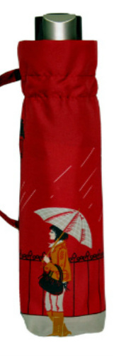 folding umbrella Rainy Days red, closed