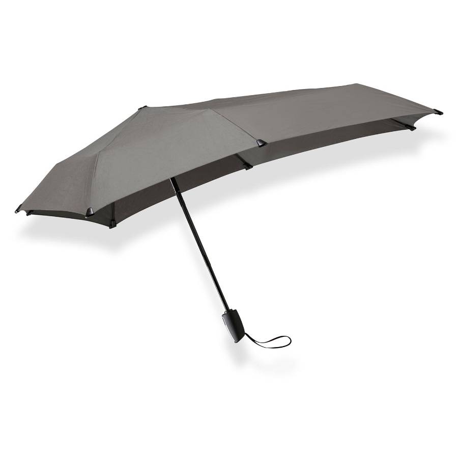 senz folding umbrella automat medium grey sideview