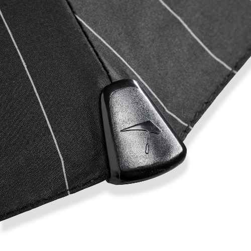 senz folding umbrella automat black stripes detail