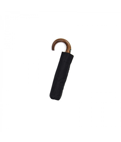 black folding umbrella wooden hook , closed