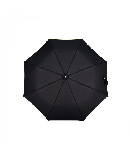 black folding umbrella wooden hook , topview