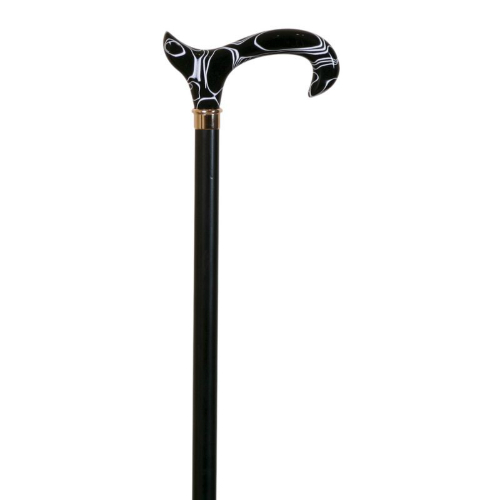 walking stick wood black handle
