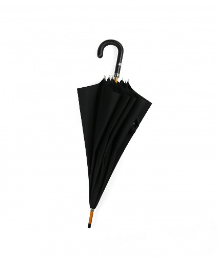 black stick umbrella leather handle, closed