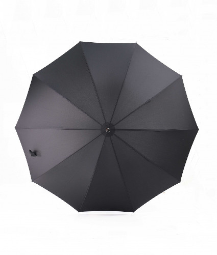 black stick umbrella leather handle, topview