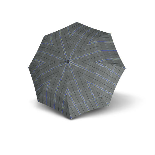 knirps automatic folding umbrella check grey, open