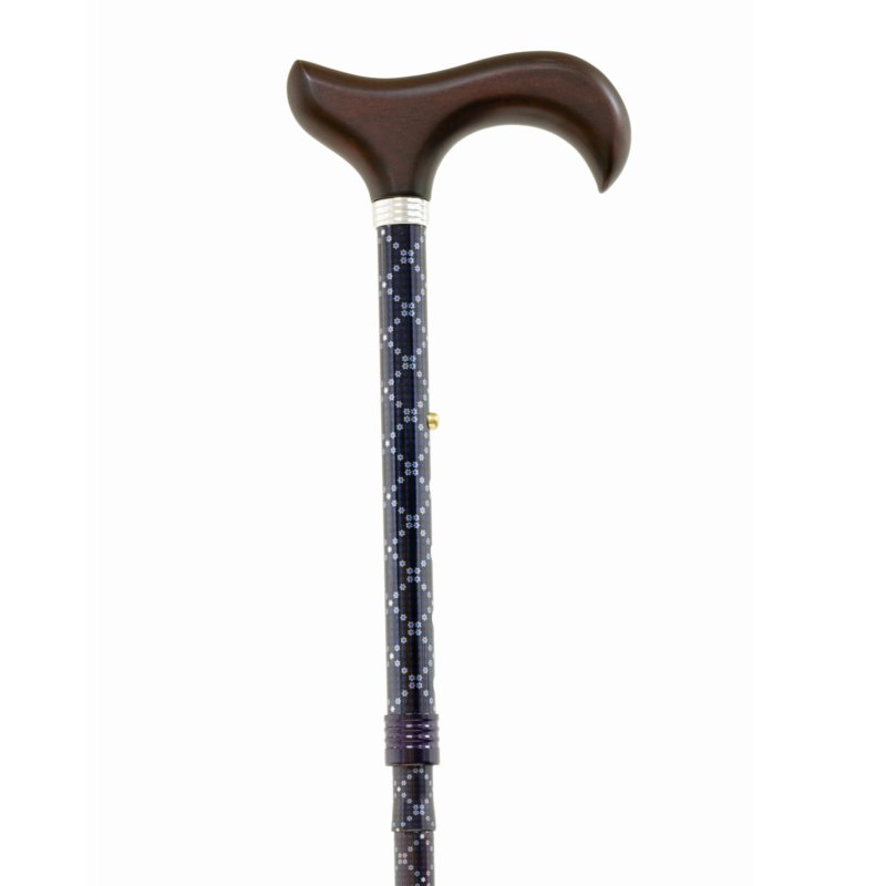 folding cane, dark blue with stars, unfolded