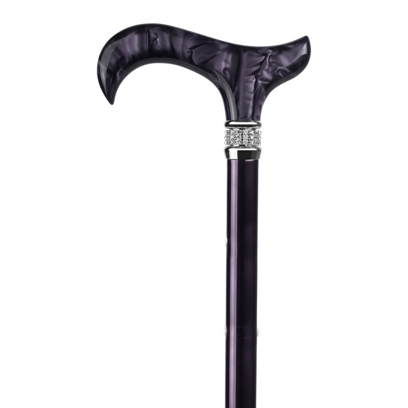 purple folding walking stick acryl handle purple
