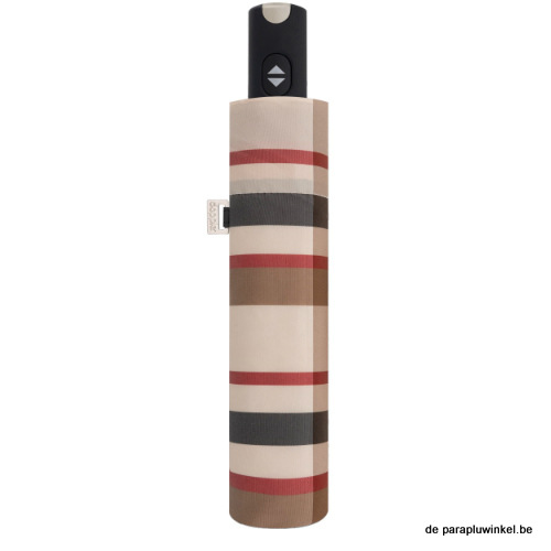 folding umbrella Caro autom col02  beige/brown/red open