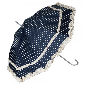 hand sunshade blue with white dots, sideview