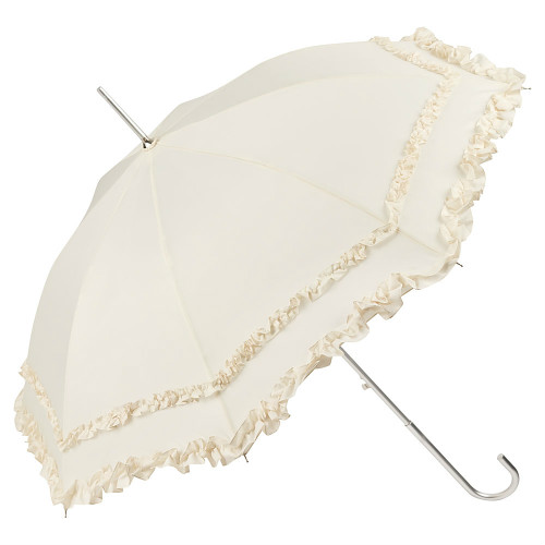 parasol gebroken wit met gefronste boordjes