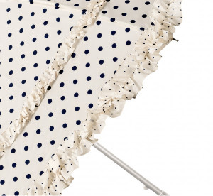 hand sunshade off white with blue dots, detail