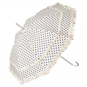 hand sunshade off white with blue dots, sideview