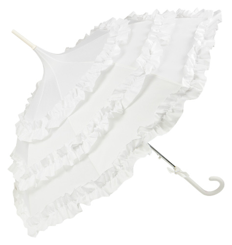 witte parasol met ruches