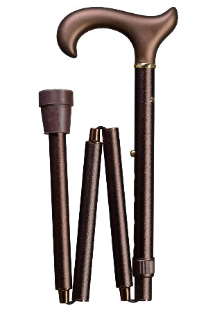 folding cane,  bronze colour,soft handle
