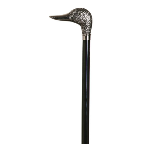 wooden walking stick nickel handle duck