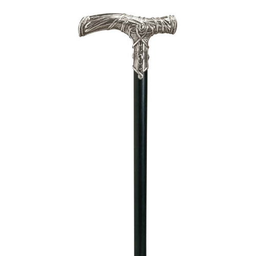 walking stick silver decorated handle