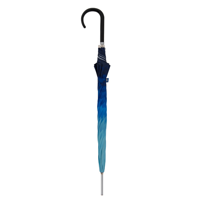 closed stick umbrella blue light blue