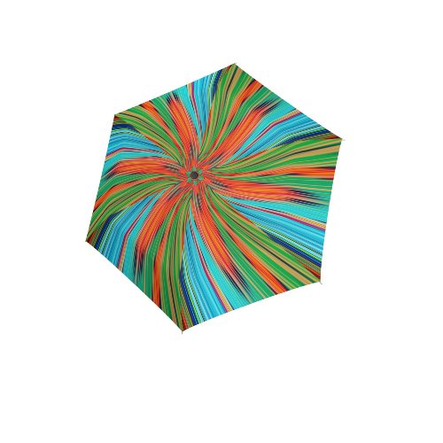 folding flat umbrella Fantasy A blue-green-orange open