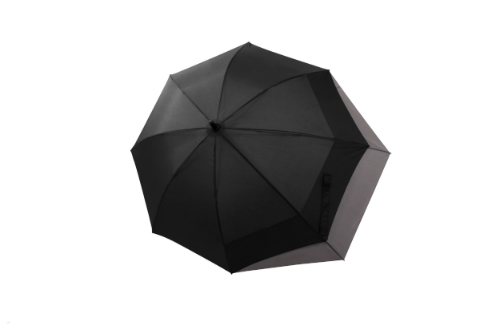 stick umbrella wider canopy black/grey  open