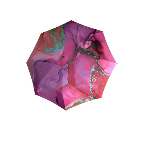 folding umbrella uni 29cm autom marble pink; open
