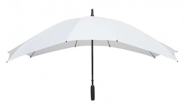 2 persons white umbrella square shaped, sideview
