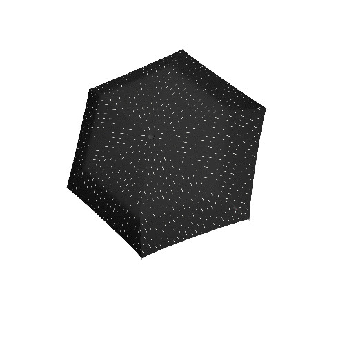 small folding umbrella knirps black with stripes, open