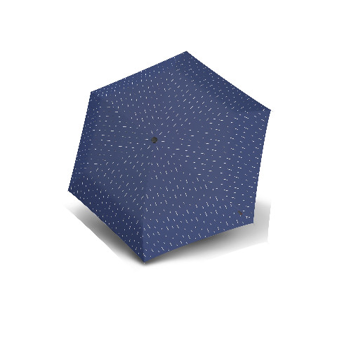 small folding umbrella knirps rain blue, open, inside view