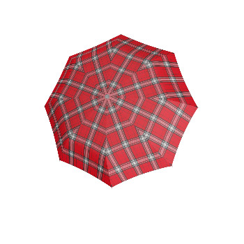 foldable umbrella knirps T200 checks red, open