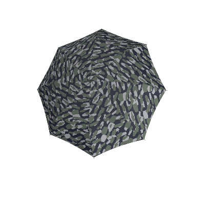 knirps folding umbrella camouflage bluegreen, open