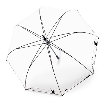 stick umbrella knirps clear view, open