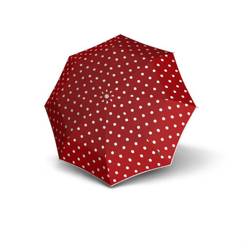 knirps autom folding umbrella dots red, open