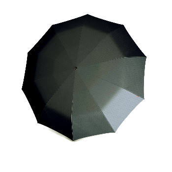 knirps stick umbrella grey, wooden handle; open