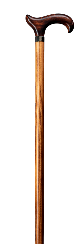 strong  wooden walking stick light brown
