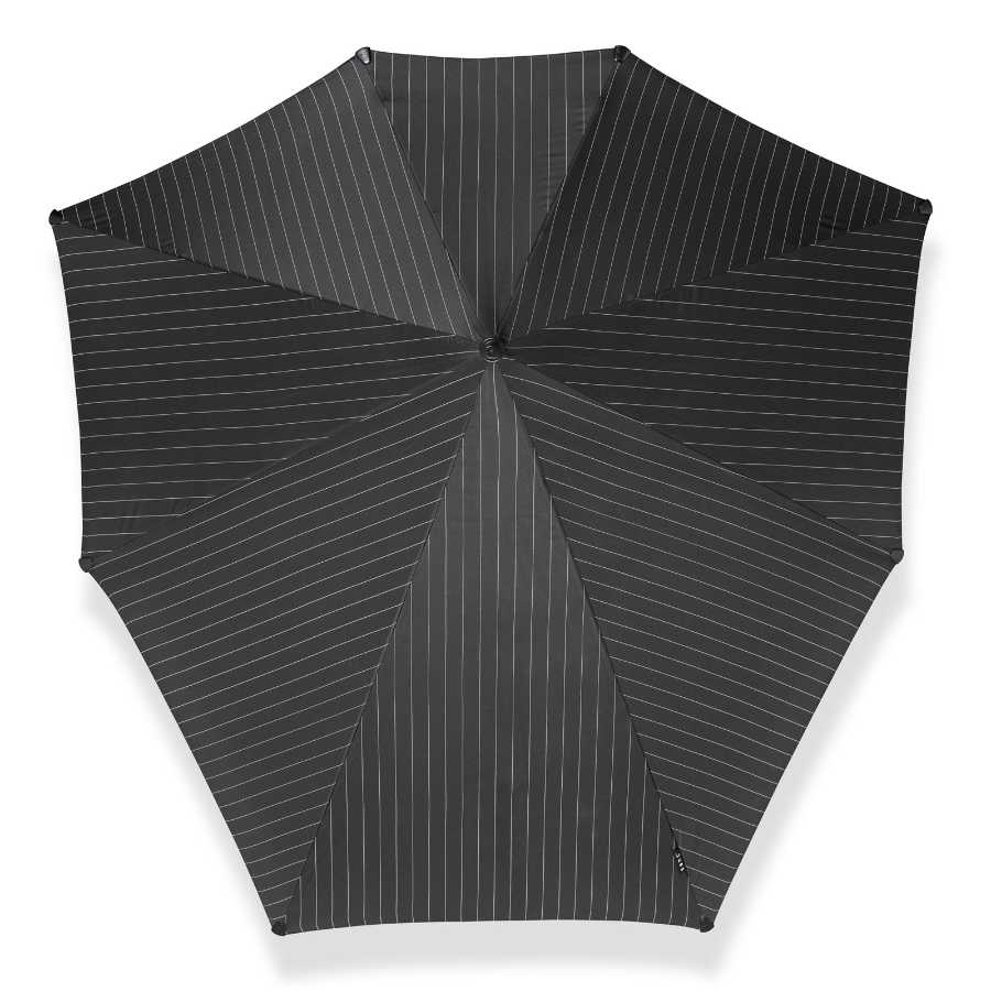 xxl stick umbrella senz black and light grey stripe, topview