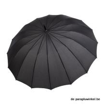autoamatic stick umbrella, 16 ribs, black, open