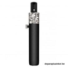 folding umbrella 29cm autom black and white, closed