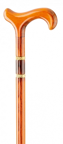 canne en bois, decoree modele bijou teinte merisier