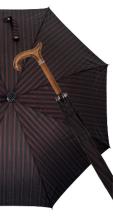 Parapluie canne de marche carreaux beiges et noirs