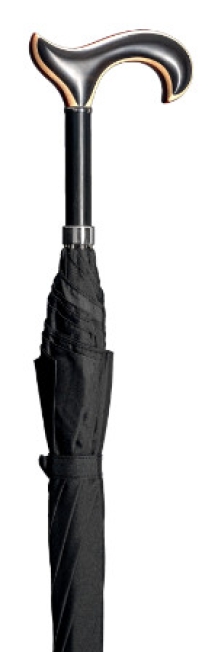 stick umbrella black manually,  ergonomic handle