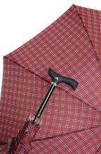 umbrella walking stick bordeaux tartan