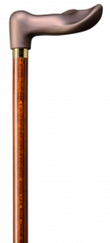 walking stick wood, anatomic shaped handle right hand