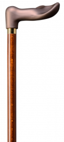 canne en bois poignee anatomique large et douce gauche